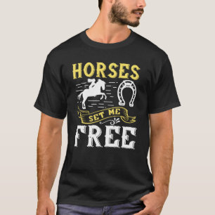 T-shirt Drôle Cheval Equestre Dames Équitation
