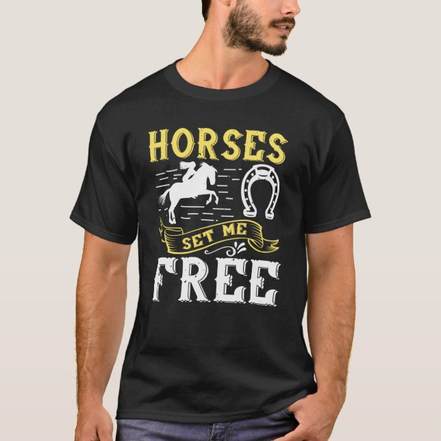 T-shirt Drôle Cheval Equestre Dames Équitation (Devant)