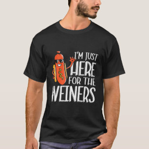 T-shirt Drôle Chien Chaud Je Suis Juste Ici Pour Le Sausag