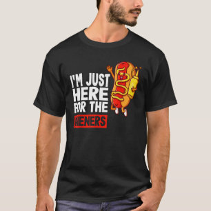 T-shirt Drôle Chien Chaud Je suis juste ici pour les Wiene