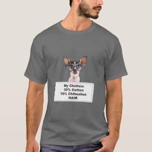 T-shirt Drôle Chien Chihuahua W lunettes