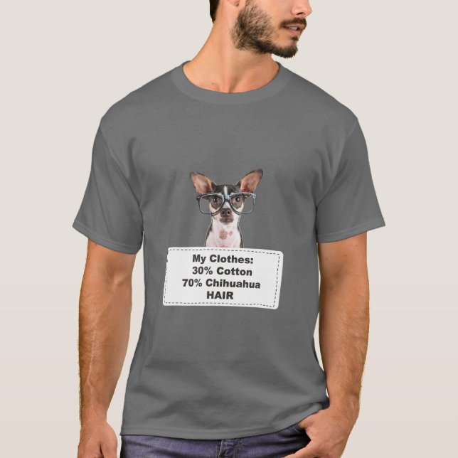 T-shirt Drôle Chien Chihuahua W lunettes (Devant)