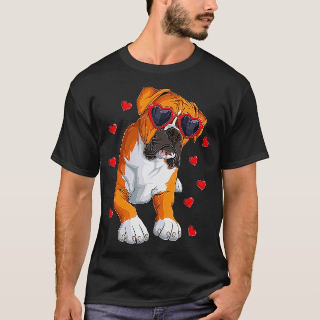 T-shirt Drôle chien de boxe Valentine's Day Boxer Lover3 (Devant)