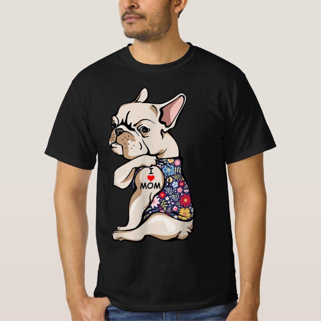 T-shirt  Drôle Chien de taureau français | Cadeau Pour Hom (Devant)