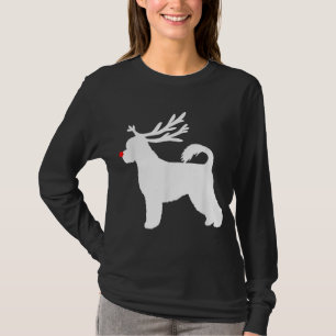 T-shirt Drôle chien d'eau portugais Noël renne Antl