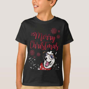 T-shirt Drôle Chien Husky Vilain Noël Joyeux Noël