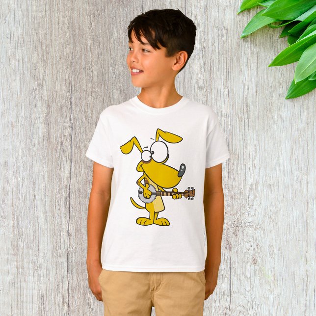T-shirt Drôle Chien Jouant Banjo Musique (Créateur téléchargé)