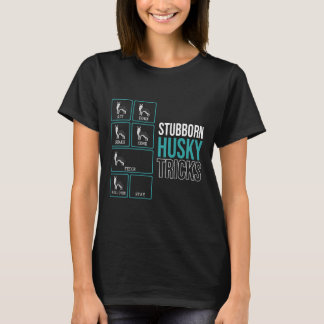 T-shirt Drôle Chien Lazy Chiot Stubborn Husky
