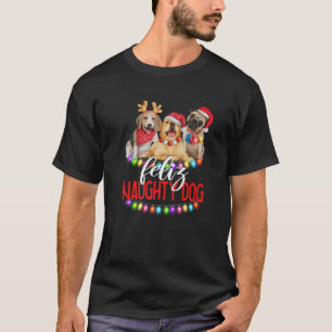 T-shirt Drôle Chien Noël Feliz Navidad Dog Holiday Paja