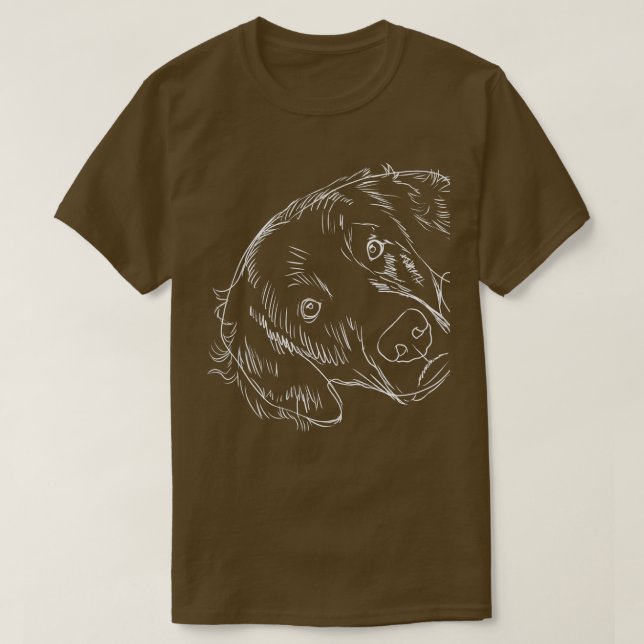 T-shirt Drôle Chien Retriever à revêtement plat (Design devant)