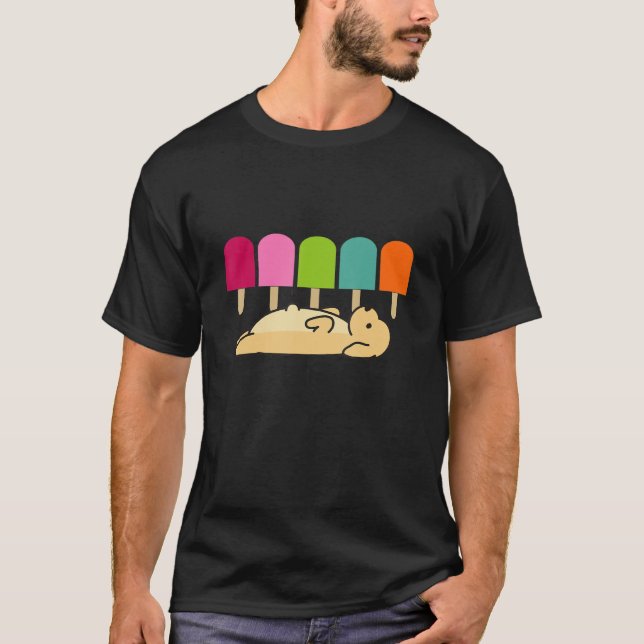 T-shirt Drôle chien'glaces chien avide de nourriture (Devant)