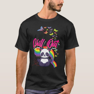 T-shirt Drôle Chill Out mignon Panda Méditerranée méditati