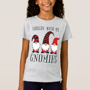 T-Shirt Drôle Chillin' avec mon jeu de Noël Gnomies
