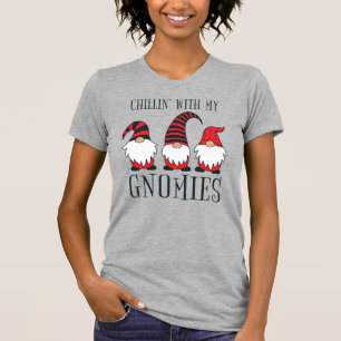 T-shirt Drôle Chillin' avec mon jeu de Noël Gnomies  