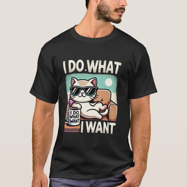 T-shirt Drôle Chillin Chat libre comme un patron Je fais c (Devant)