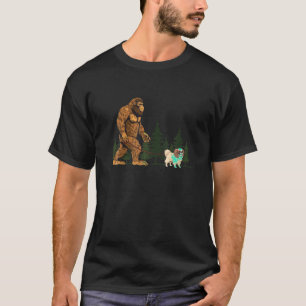 T-shirt Drôle Chin Japonais Bigfoot Chien Marche Chien Mam
