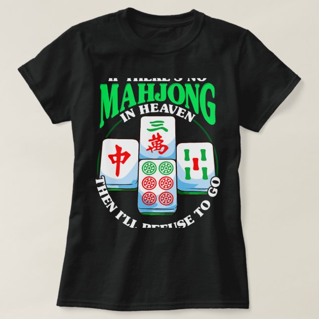 T-shirt Drôle chinois Mahjong jeu de tuiles (Design devant)