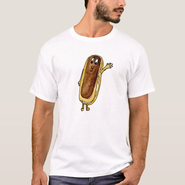 T-shirt Drôle Chocolat Eclair Quirky Cake Cartoon Art (Devant)