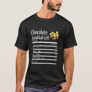 T-shirt Drôle Chocolat Hanoukka Gelt Nutrition Fact Jewis