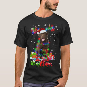 T-shirt Drôle Chocolat Lab Chien Joyeux Noël Fami