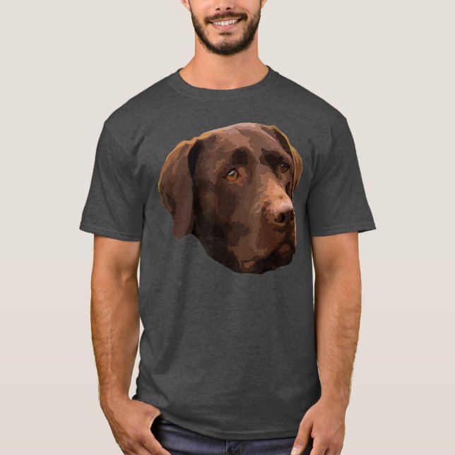 T-shirt Drôle Chocolat Lab Labrador Retriever Chien (Devant)