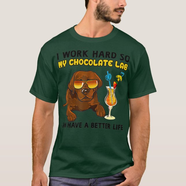 T-shirt Drôle Chocolat Labrador Chocolat Lab Lover (Devant)
