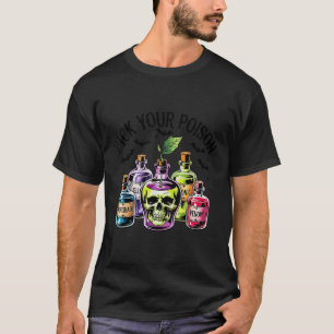T-shirt Drôle Choisissez votre poison Apple Halloween Prin