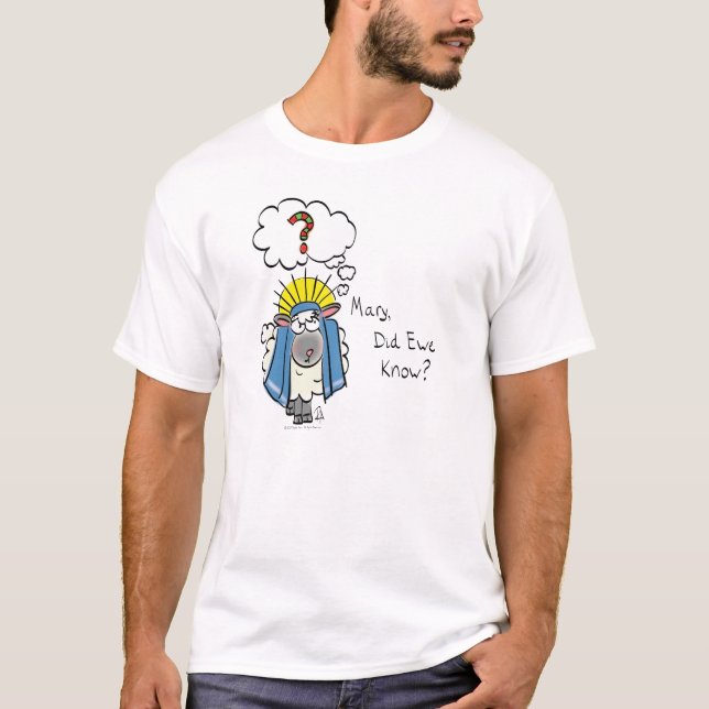 T-shirt Drôle Christian Noël mignon Mouton Dessin (Devant)