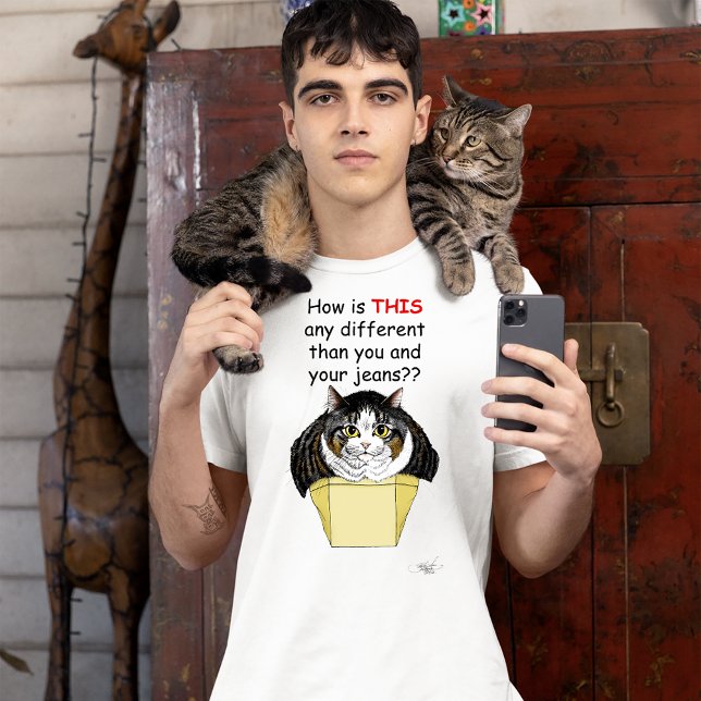 T-shirt Drôle Chubby Tabby Boîte à chat (Créateur téléchargé)