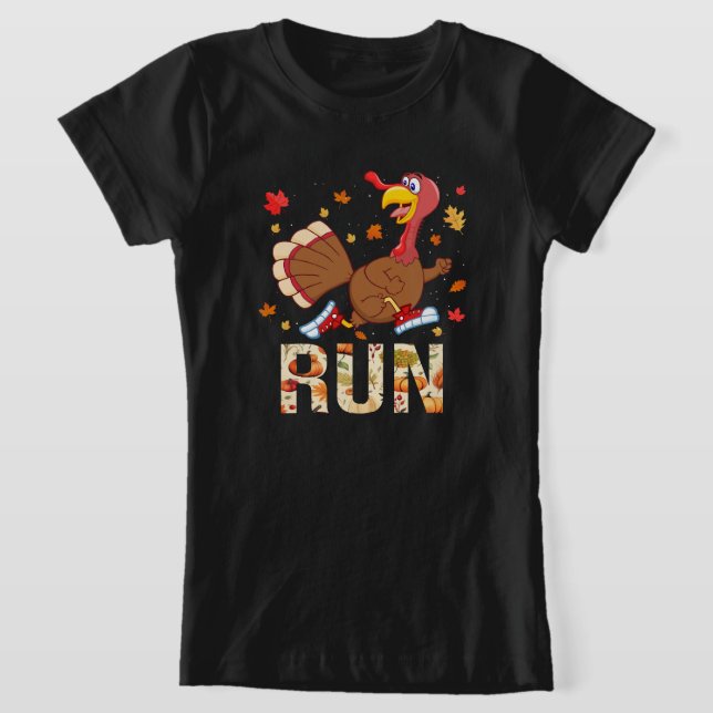 T-Shirt Drôle Chute Dit Thanksgiving Trot Run Turkey Na (Poser)