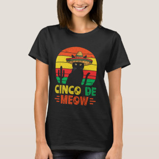 T-shirt Drôle Cinco De Mayo Chat Cinco De Miaou
