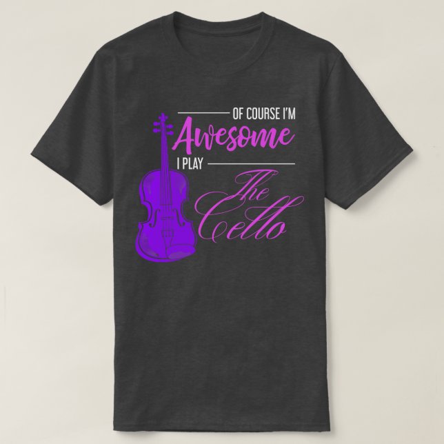 T-shirt Drôle Citation Citation Musique Cello (Design devant)
