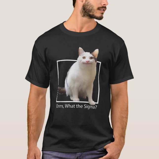 T-shirt Drôle Citation De Mème De Chat Erm Quelle Sigma Po (Devant)