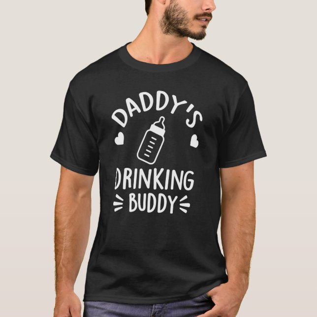 T-shirt Drôle Citation de papa's Drinking Buddy (Devant)