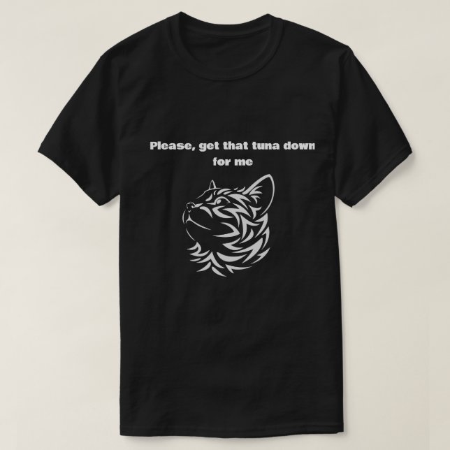 T-shirt drôle citation tribale chat thon (Design devant)