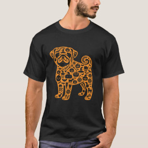 T-shirt Drôle Citrouille Carlin bonbon chien Halloween Hom