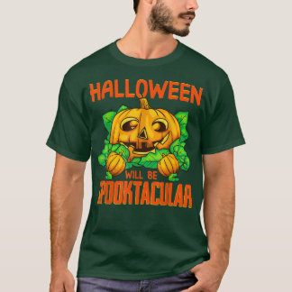 T-shirt Drôle Citrouille d'Halloween Jack O'Lantern Spookt