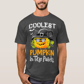 T-shirt Drôle Citrouille le plus frais dans le Patch Hallo