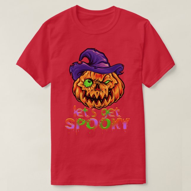 T-shirt Drôle Citrouille Obtenez Éffrayante effroi Hallowe (Design devant)