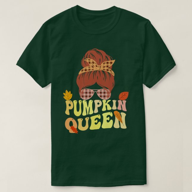 T-shirt Drôle CITROUILLE QUEEN Halloween Carver Lady Autom (Design devant)
