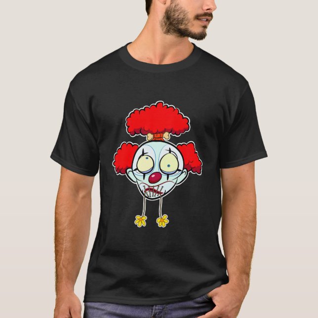 T-shirt Drôle Clown Tête rétrécie (Devant)