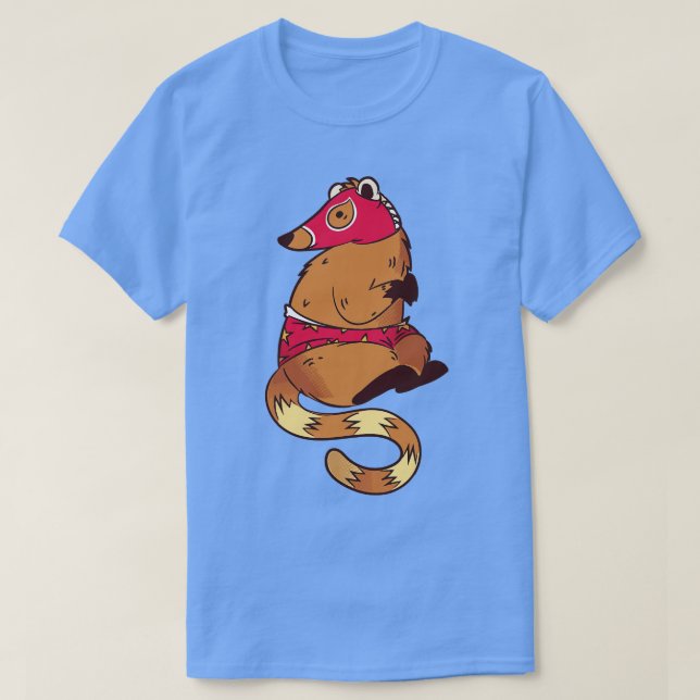 T-shirt Drôle Coati Luchador Esquisse Dessin (Design devant)