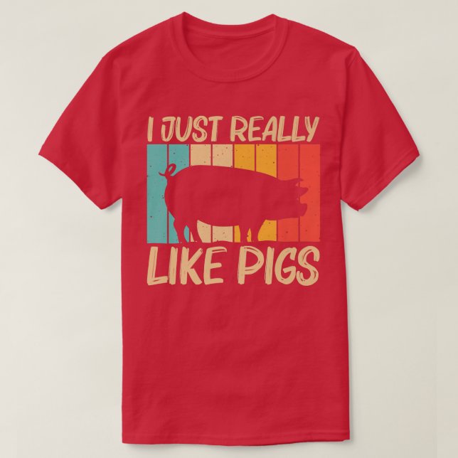 T-shirt Drôle Cochon Conception Pour Hommes Femmes Cochon  (Design devant)