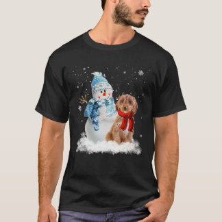 T-shirt Drôle Cockapo Noël Snowman Noël Pyjama