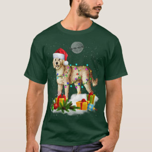 T-shirt Drôle Cockapoo Chien Feux de Noël Santa Hat Noël