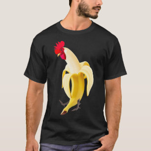 T-shirt Drôle Cockerel Rooster Poulet À La Banane