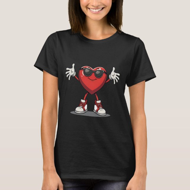 T-shirt Drôle Coeur Dabbing Valentine's (Devant)