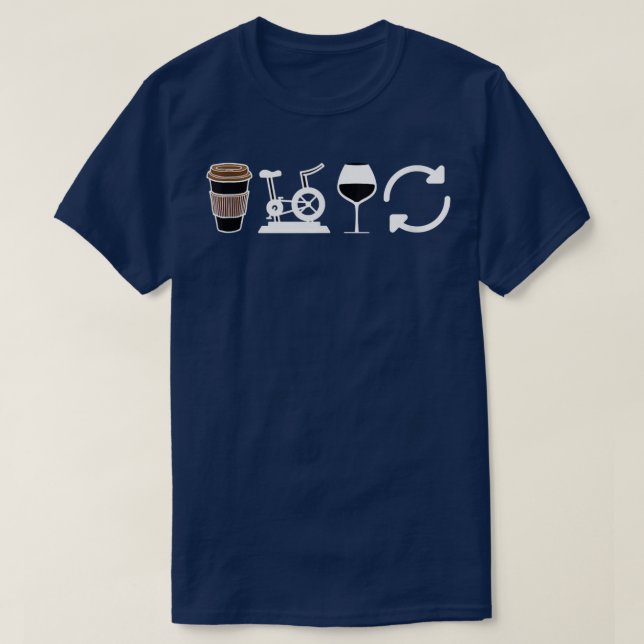 T-shirt Drôle Coffee Spin Vin Répéter la classe de rotatio (Design devant)