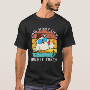 T-shirt Drôle Combien De Licks Prend-Il Vintage De Chouett