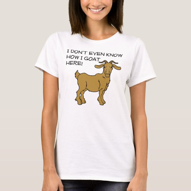 T-shirt drôle Comment je suis devenu une chèvre (Devant)